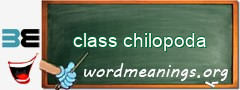 WordMeaning blackboard for class chilopoda